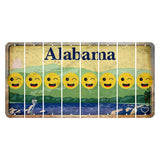 Alabama Lake and Forest Cut License Plate Strips (Set of 8) Emoji - Winking