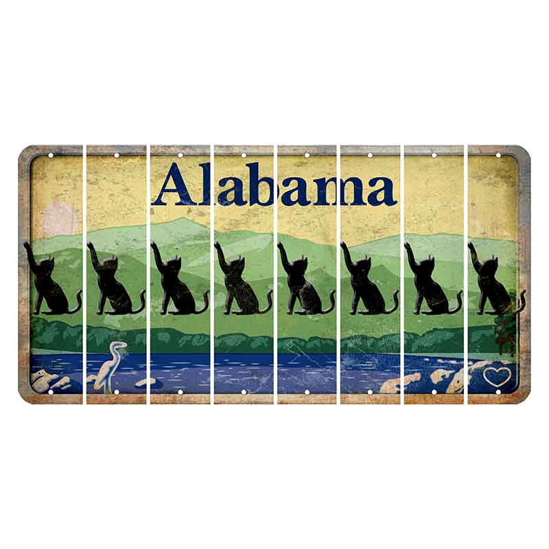 Alabama Lake and Forest Cut License Plate Strips (Set of 8) Cat