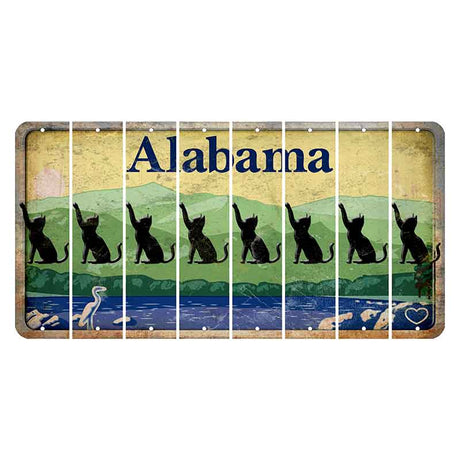 Alabama Lake and Forest Cut License Plate Strips (Set of 8) Cat