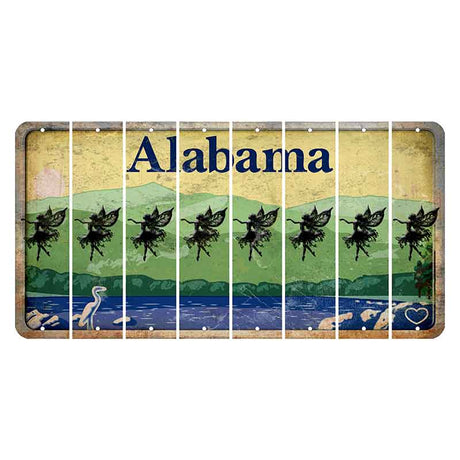 Alabama Lake and Forest Cut License Plate Strips (Set of 8) Fairy