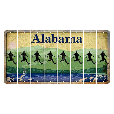 Alabama Lake and Forest Cut License Plate Strips (Set of 8) Soccer Player