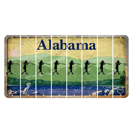 Alabama Lake and Forest Cut License Plate Strips (Set of 8) Softball Batter
