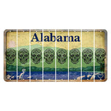 Alabama Lake and Forest Cut License Plate Strips (Set of 8) Sugar Skull