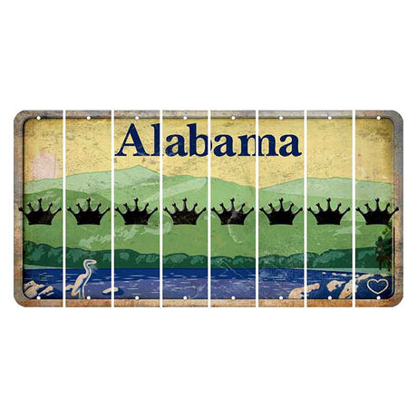 Alabama Lake and Forest Cut License Plate Strips (Set of 8) Crown
