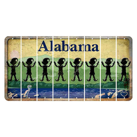 Alabama Lake and Forest Cut License Plate Strips (Set of 8) Elf