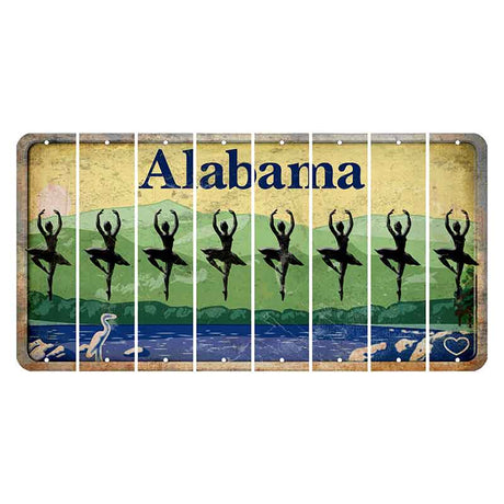 Alabama Lake and Forest Cut License Plate Strips (Set of 8) Ballerina Dancer