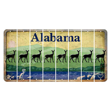 Alabama Lake and Forest Cut License Plate Strips (Set of 8) Doe