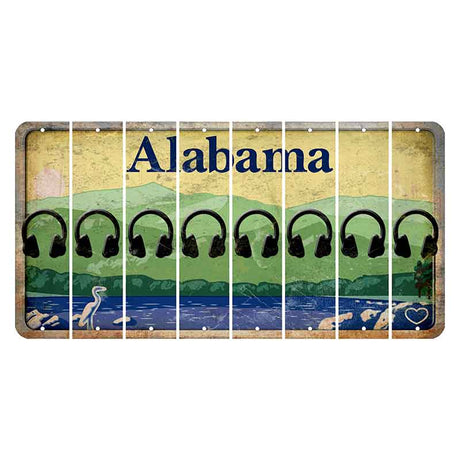 Alabama Lake and Forest Cut License Plate Strips (Set of 8) Headphones