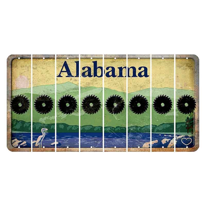 Alabama Lake and Forest Cut License Plate Strips (Set of 8) Saw Blade