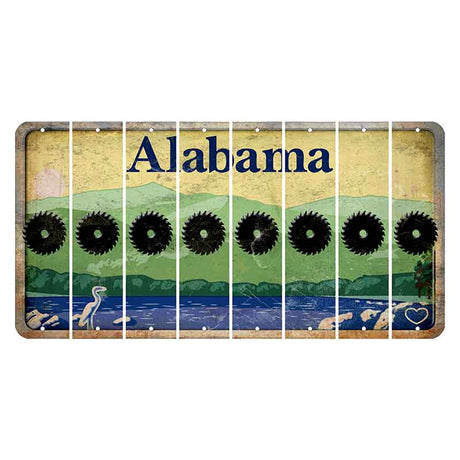 Alabama Lake and Forest Cut License Plate Strips (Set of 8) Saw Blade