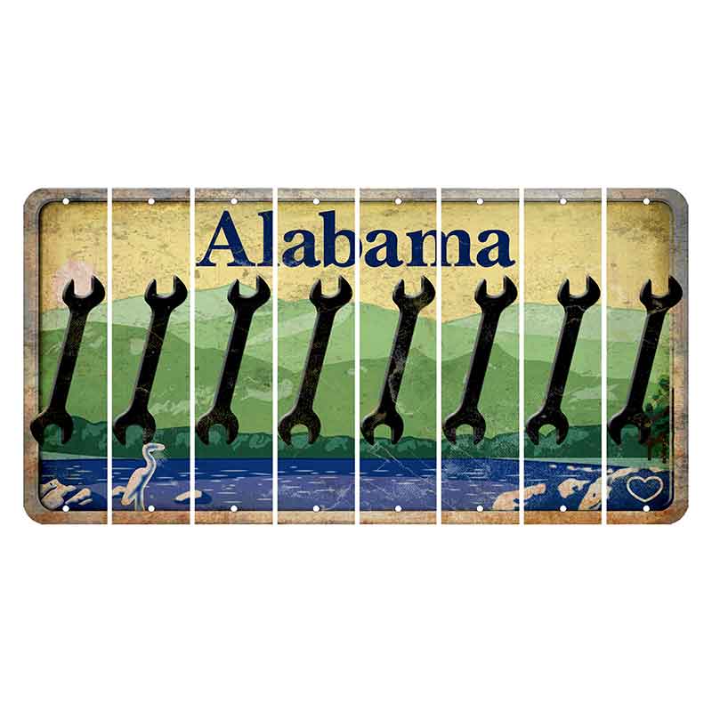 Alabama Lake and Forest Cut License Plate Strips (Set of 8) Wrench