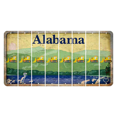 Alabama Lake and Forest Cut License Plate Strips (Set of 8) Dozer