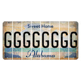 Sweet Home Alabama Cut License Plate Strips (Set of 8) G