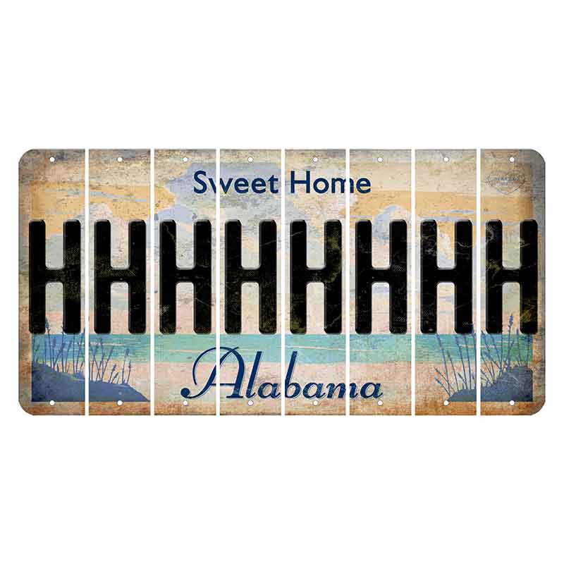 Sweet Home Alabama Cut License Plate Strips (Set of 8) H