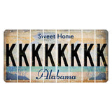 Sweet Home Alabama Cut License Plate Strips (Set of 8) K