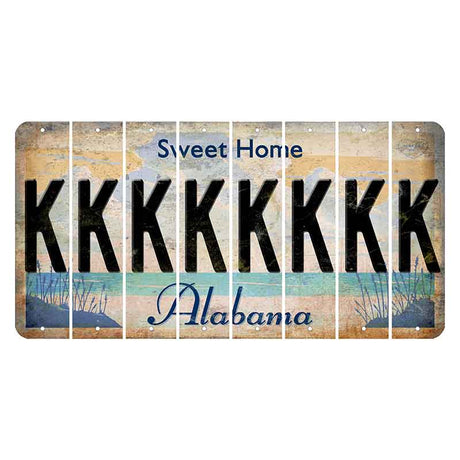 Sweet Home Alabama Cut License Plate Strips (Set of 8) K