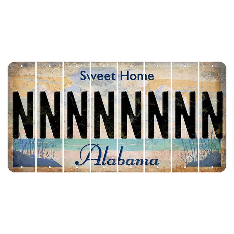 Sweet Home Alabama Cut License Plate Strips (Set of 8) N