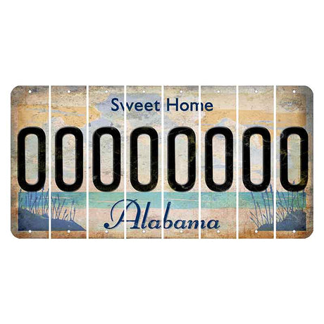 Sweet Home Alabama Cut License Plate Strips (Set of 8) O
