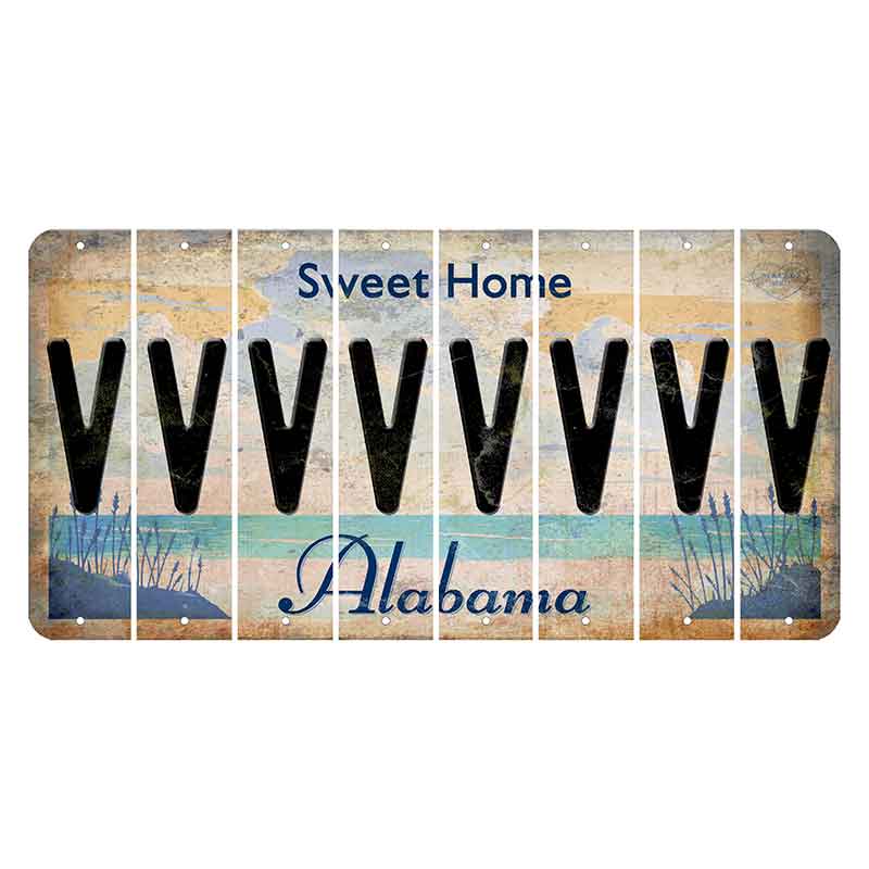 Sweet Home Alabama Cut License Plate Strips (Set of 8) V