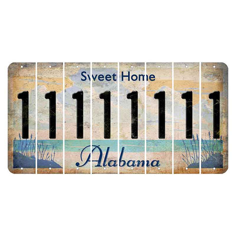 Sweet Home Alabama Cut License Plate Strips (Set of 8) 1