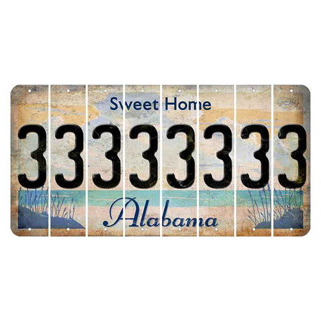 Sweet Home Alabama Cut License Plate Strips (Set of 8) 3
