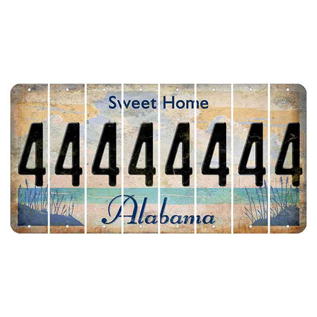 Sweet Home Alabama Cut License Plate Strips (Set of 8) 4
