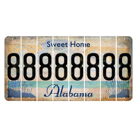 Sweet Home Alabama Cut License Plate Strips (Set of 8) 8