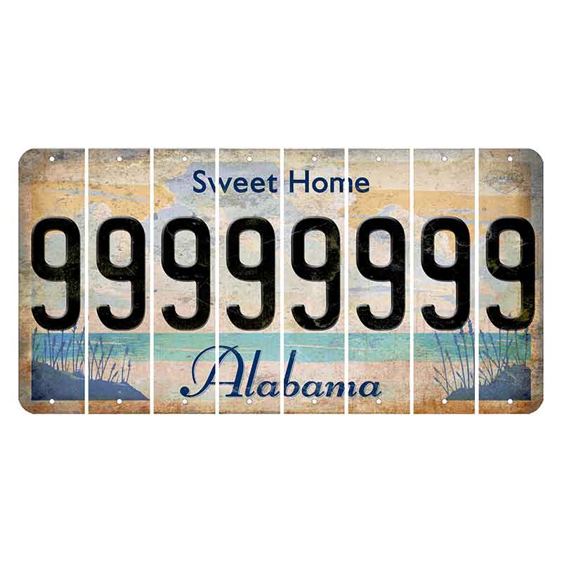 Sweet Home Alabama Cut License Plate Strips (Set of 8) 9