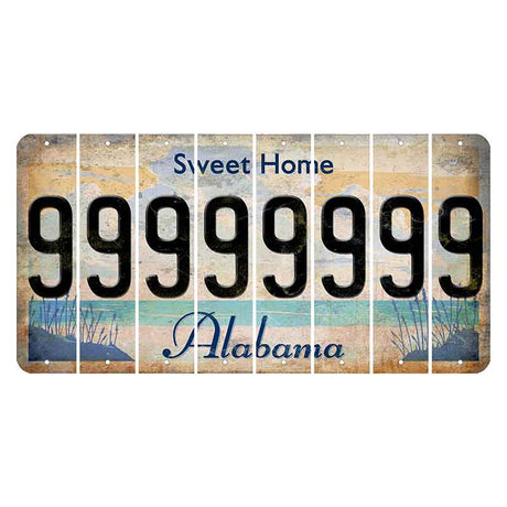 Sweet Home Alabama Cut License Plate Strips (Set of 8) 9