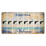 Sweet Home Alabama Cut License Plate Strips (Set of 8) Handgun