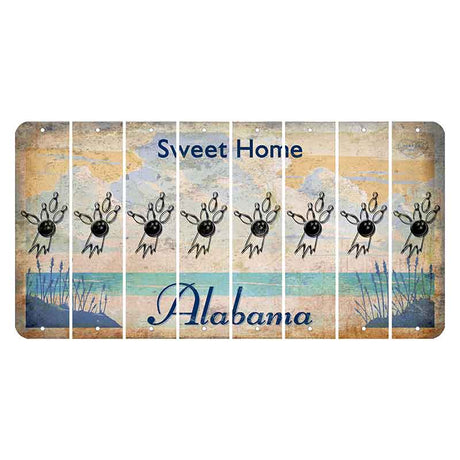 Sweet Home Alabama Cut License Plate Strips (Set of 8) Bowling