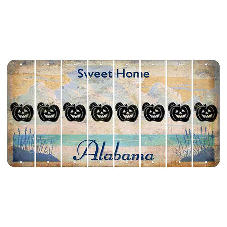 Sweet Home Alabama Cut License Plate Strips (Set of 8) Pumpkin