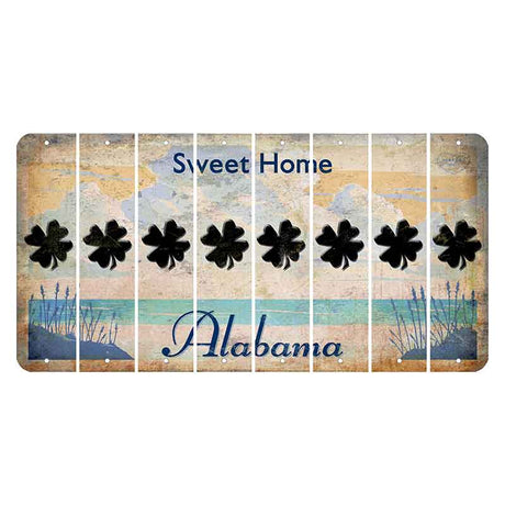 Sweet Home Alabama Cut License Plate Strips (Set of 8) Shamrock