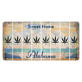 Sweet Home Alabama Cut License Plate Strips (Set of 8) Pot Leaf