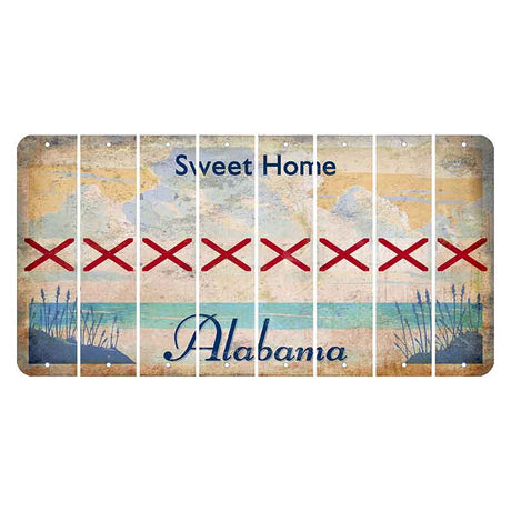 Sweet Home Alabama Cut License Plate Strips (Set of 8) State Flag