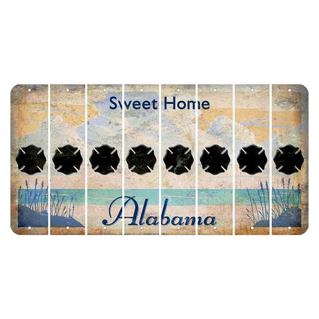Sweet Home Alabama Cut License Plate Strips (Set of 8) Fire Badge