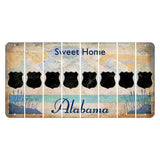 Sweet Home Alabama Cut License Plate Strips (Set of 8) Police Badge