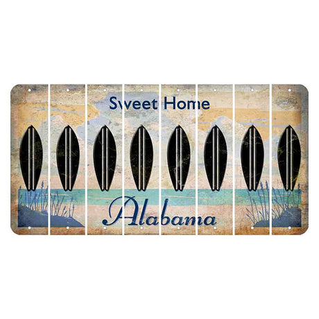 Sweet Home Alabama Cut License Plate Strips (Set of 8) Surfboard