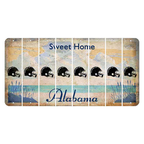 Sweet Home Alabama Cut License Plate Strips (Set of 8) Football Helmet