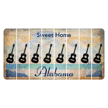 Sweet Home Alabama Cut License Plate Strips (Set of 8) Guitar