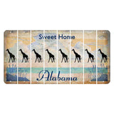 Sweet Home Alabama Cut License Plate Strips (Set of 8) Giraffe