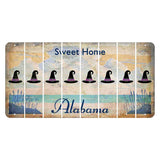 Sweet Home Alabama Cut License Plate Strips (Set of 8) Witches Hat