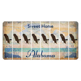 Sweet Home Alabama Cut License Plate Strips (Set of 8) Bald Eagle