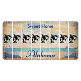 Sweet Home Alabama Cut License Plate Strips (Set of 8) Whale