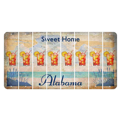 Sweet Home Alabama Cut License Plate Strips (Set of 8) Cocktail
