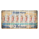 Sweet Home Alabama Cut License Plate Strips (Set of 8) Milkshake