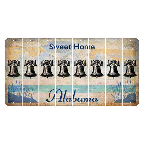 Sweet Home Alabama Cut License Plate Strips (Set of 8) Liberty Bell