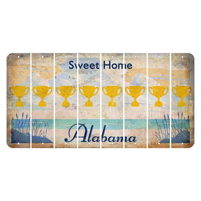 Sweet Home Alabama Cut License Plate Strips (Set of 8) Trophy