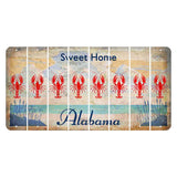 Sweet Home Alabama Cut License Plate Strips (Set of 8) Lobster
