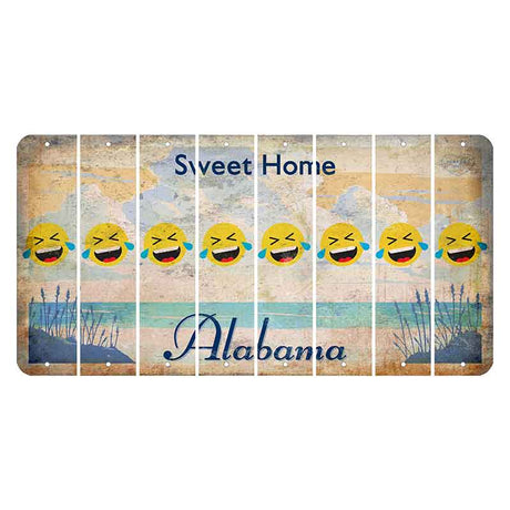 Sweet Home Alabama Cut License Plate Strips (Set of 8) Emoji - Laughing